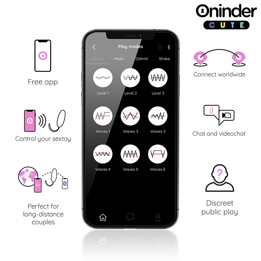ONINDER CUTE - LOVE PLEASURE 360° VIBRATING-ROTATING SILICONE EGG - FREE GLOBAL APP - Bild 4
