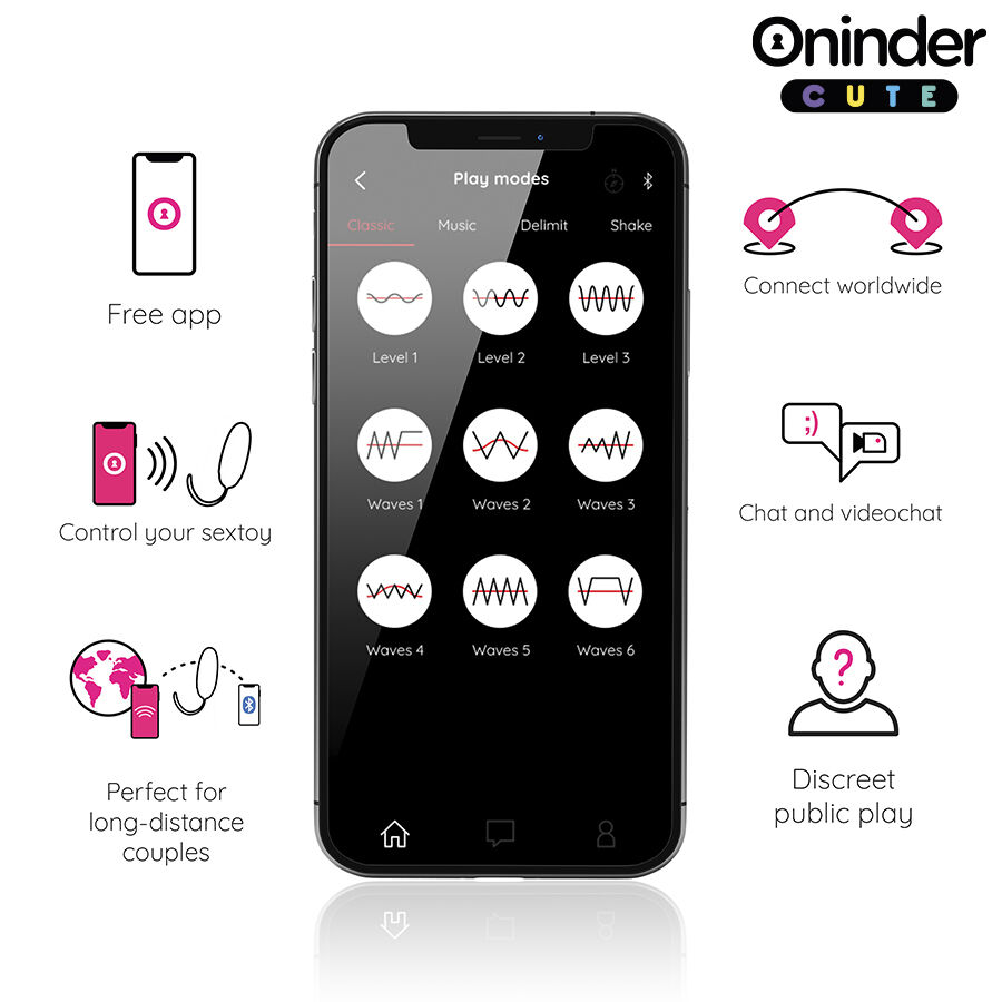 ONINDER CUTE - LOVE PLEASURE VIBRO-WAVE TAPPING SILICONE EGG - FREE GLOBAL APP - Bild 6