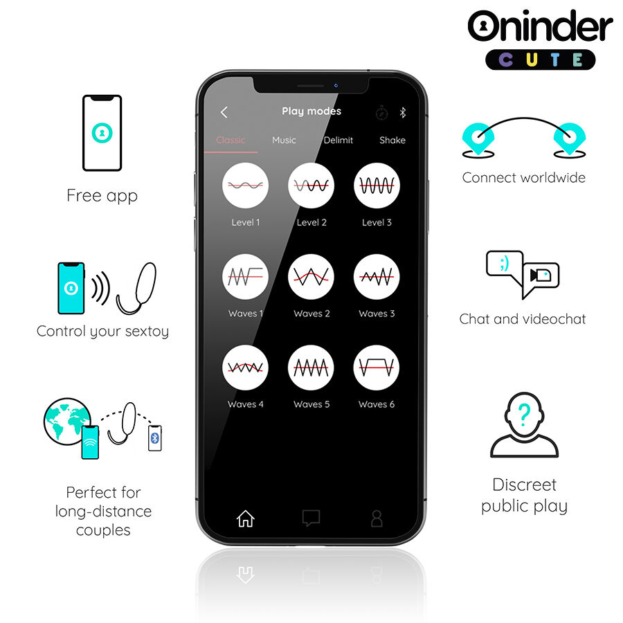 ONINDER CUTE - LOVE PLEASURE VIBRATING EGG - ROTATING SILICONE GEMS - FREE GLOBAL APP - Bild 3