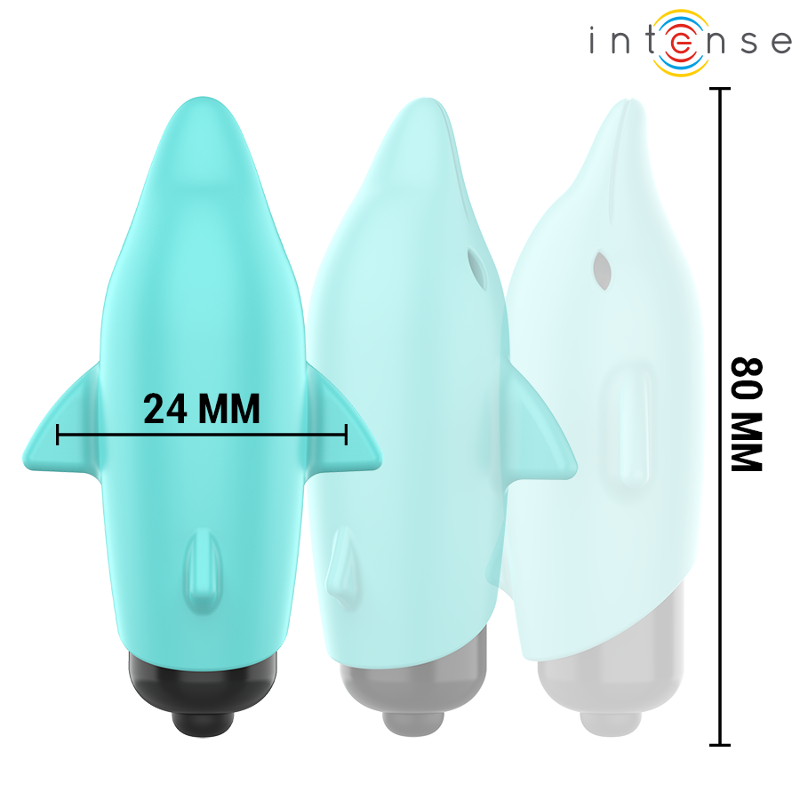 Alternative view of INTENSE - ECHO VIBRATING BULLET DOLPHIN BLUE 8 X 4.7 CM