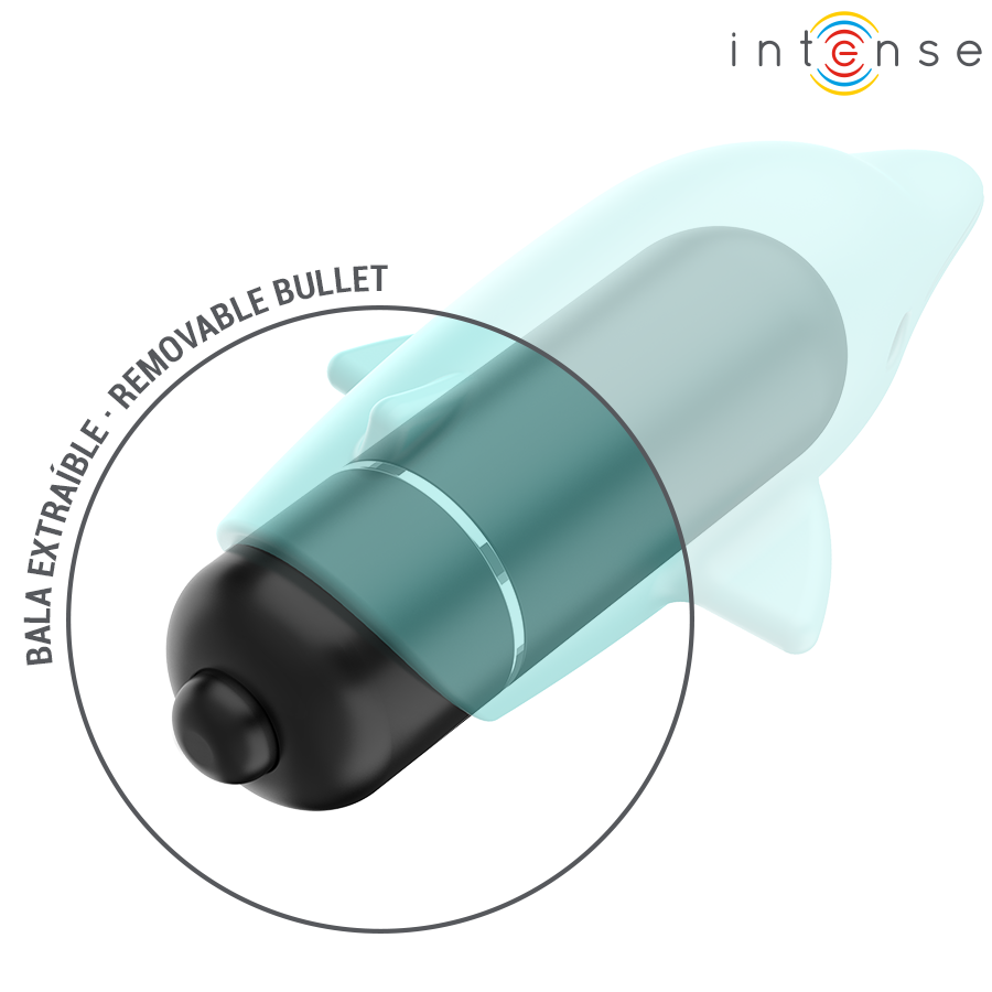 INTENSE - ECHO VIBRATING BULLET DOLPHIN BLUE 8 X 4.7 CM - Bild 5