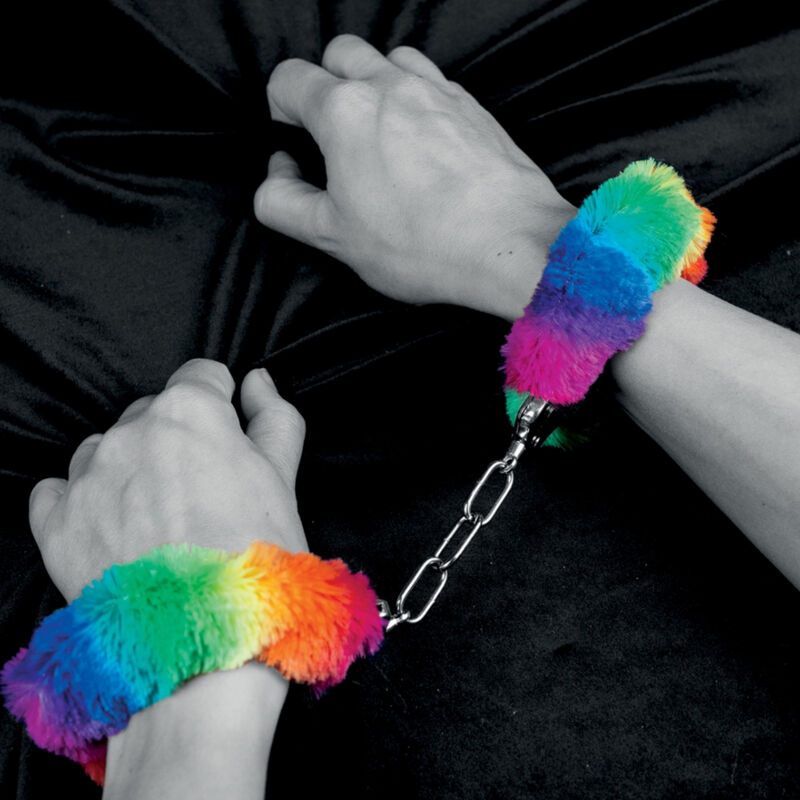 SPENCER & FLEETWOOD - RAINBOW LINED METAL HANDCUFFS - Bild 3