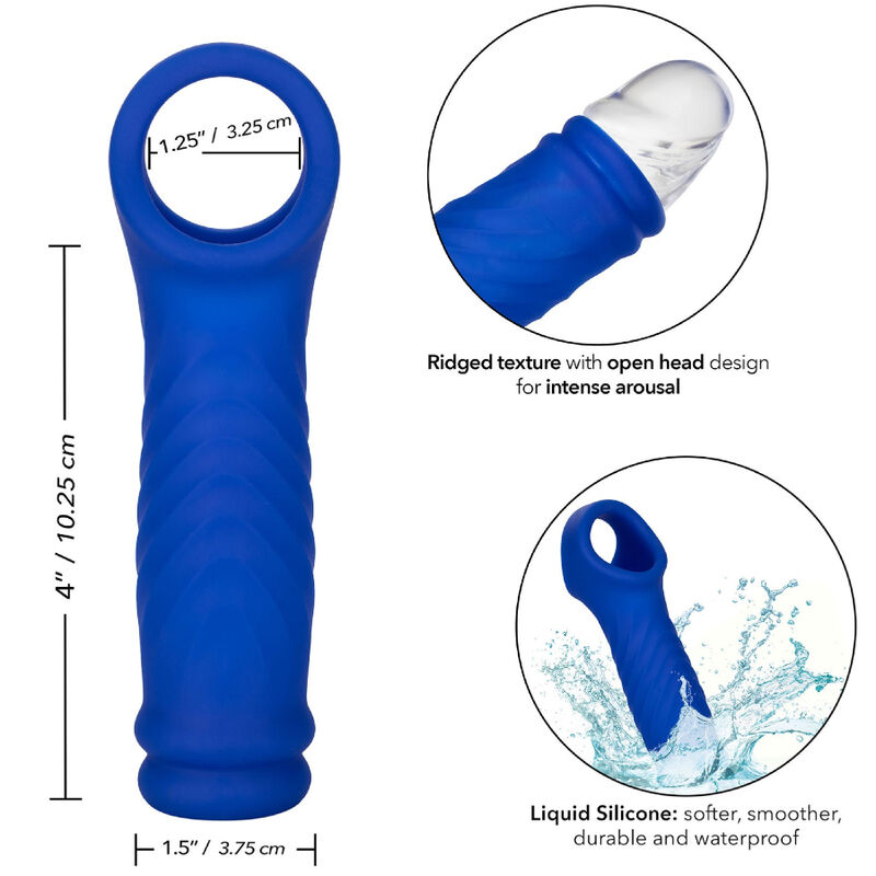 CALEXOTICS - ADMIRAL WAVE PENIS COVER LIQUID SILICONE BLUE - Bild 4