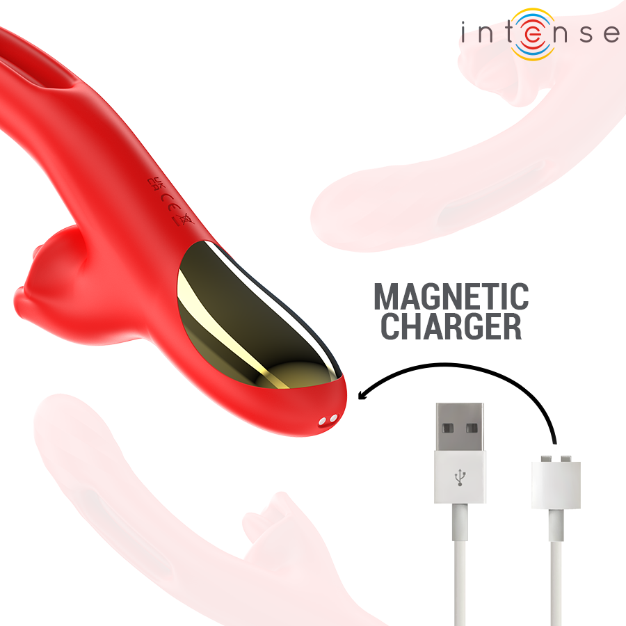 INTENSE - JESSICA MULTIFUNCTION VIBRATOR CLITORIS STIMULATION 24.8 CM RED - Bild 6