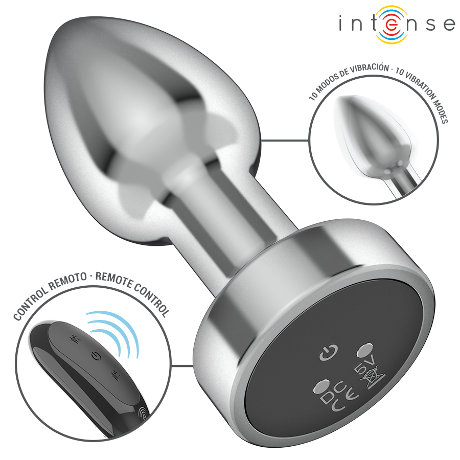 INTENSE - ANAL PLUG 10 VIBRATIONS METAL WITH REMOTE CONTROL S - Bild 2