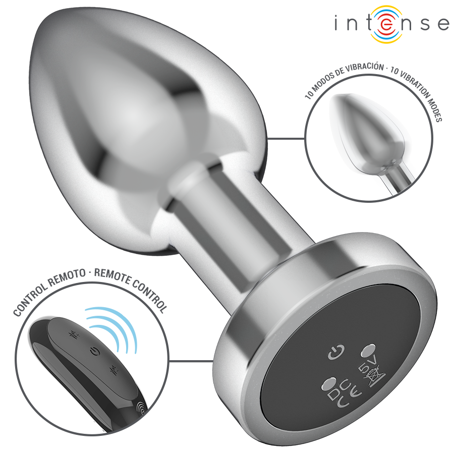 Alternative view of INTENSE - ANAL PLUG 10 VIBRATIONS METAL WITH REMOTE CONTROL M