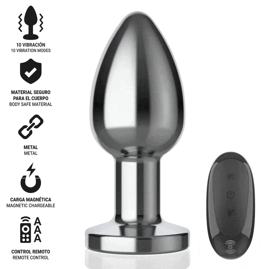 Alternative view of INTENSE - ANAL PLUG 10 VIBRATIONS METAL WITH REMOTE CONTROL L
