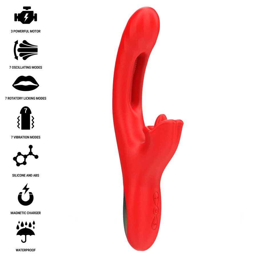 INTENSE - JESSICA MULTIFUNCTION VIBRATOR CLITORIS STIMULATION 24.8 CM RED - Bild 8