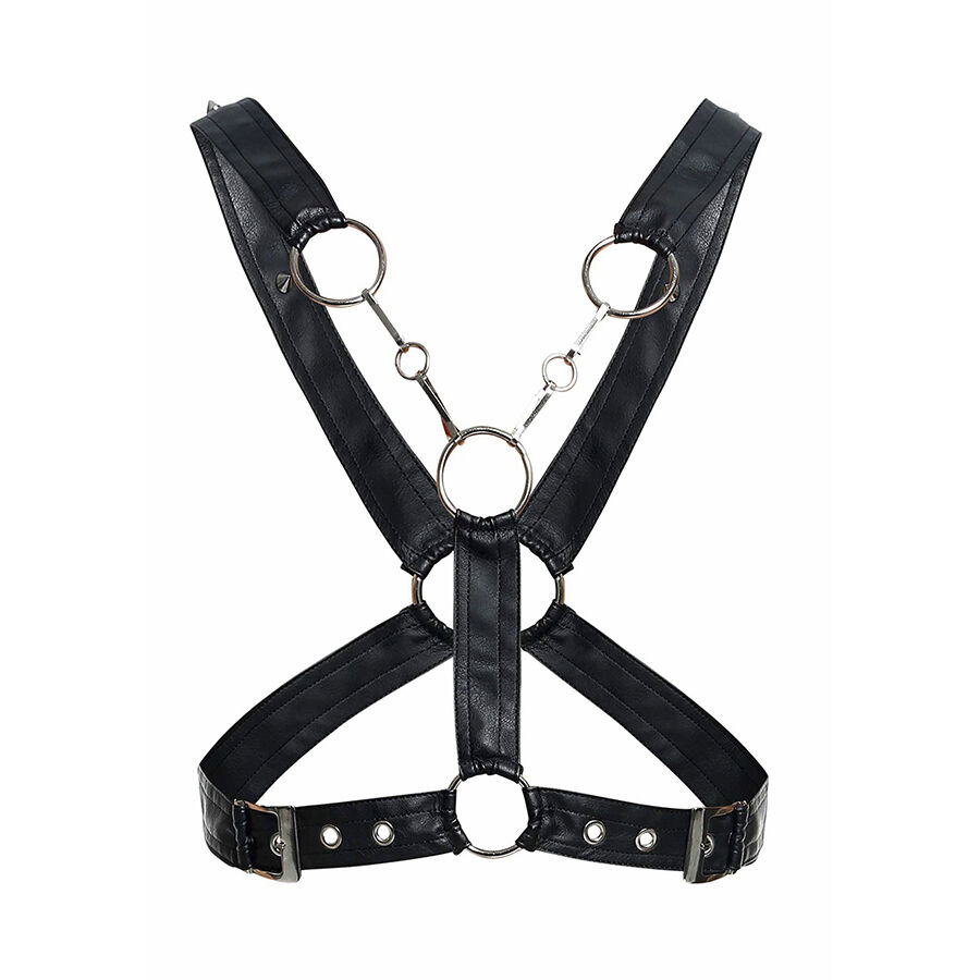 Alternative view of MOB - DNGEON CROSSED BLACK CHAIN HARNESS ONE SIZE
