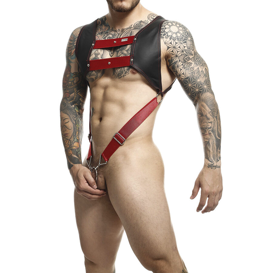 MOB - DNGEON HARNESS WITH RED PENIS RING ONE SIZE - Bild 3