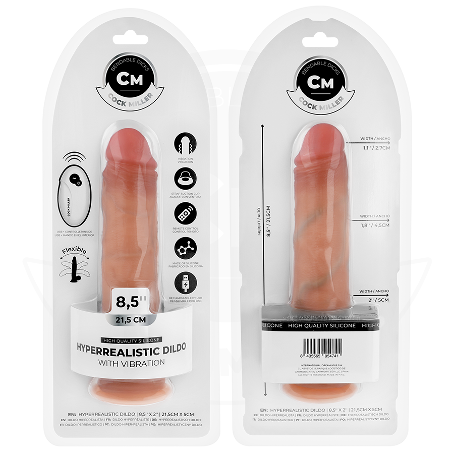 COCK MILLER - REALISTIC DILDO WITH SUCTION CUP AND VIBRATION WITH REMOTE CONTROL 21.5 CM - Bild 9