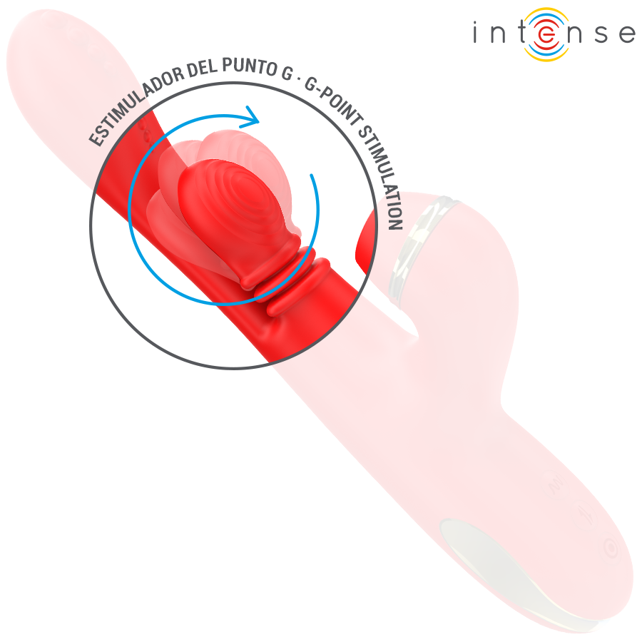 INTENSE - KATY MULTIFUNCTION CLITORIS STIMULATOR 4 INTERCHANGEABLE HEADS RED - Bild 4