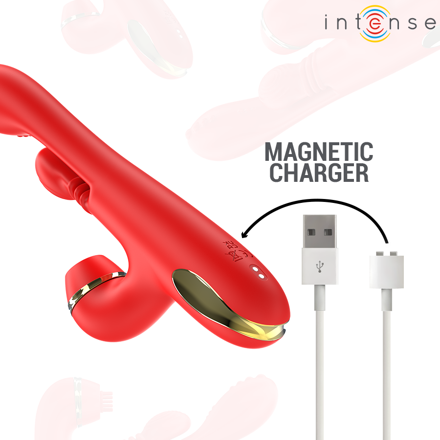 INTENSE - KATY MULTIFUNCTION CLITORIS STIMULATOR 4 INTERCHANGEABLE HEADS RED - Bild 7