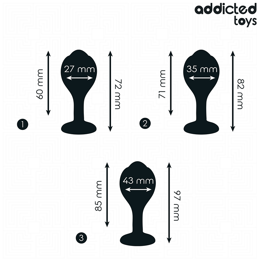 Alternative view of ADDICTED TOYS - SET OF 3 ANAL PLUG SILICONE WITH JEWEL