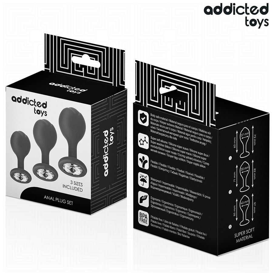 ADDICTED TOYS - SET OF 3 ANAL PLUG SILICONE WITH JEWEL - Bild 5