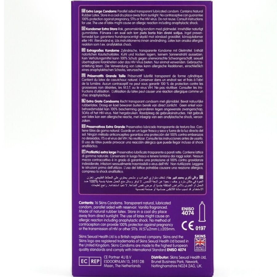 SKINS - EXTRA LARGE PREMIUM CONDOMS PACK 16 - Bild 4