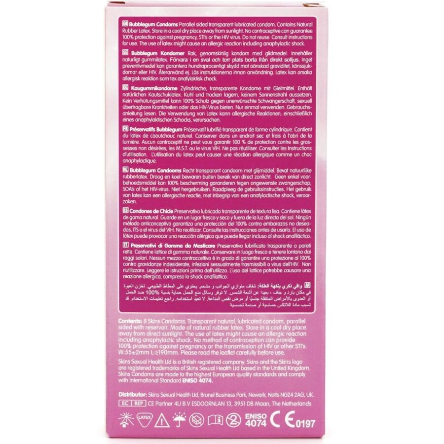 SKINS - BUBBLEGUM PREMIUM CONDOMS PACK 8 - Bild 4