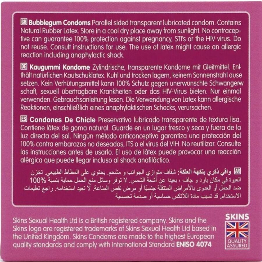 SKINS - BUBBLEGUM PREMIUM CONDOMS PACK 4 - Bild 3