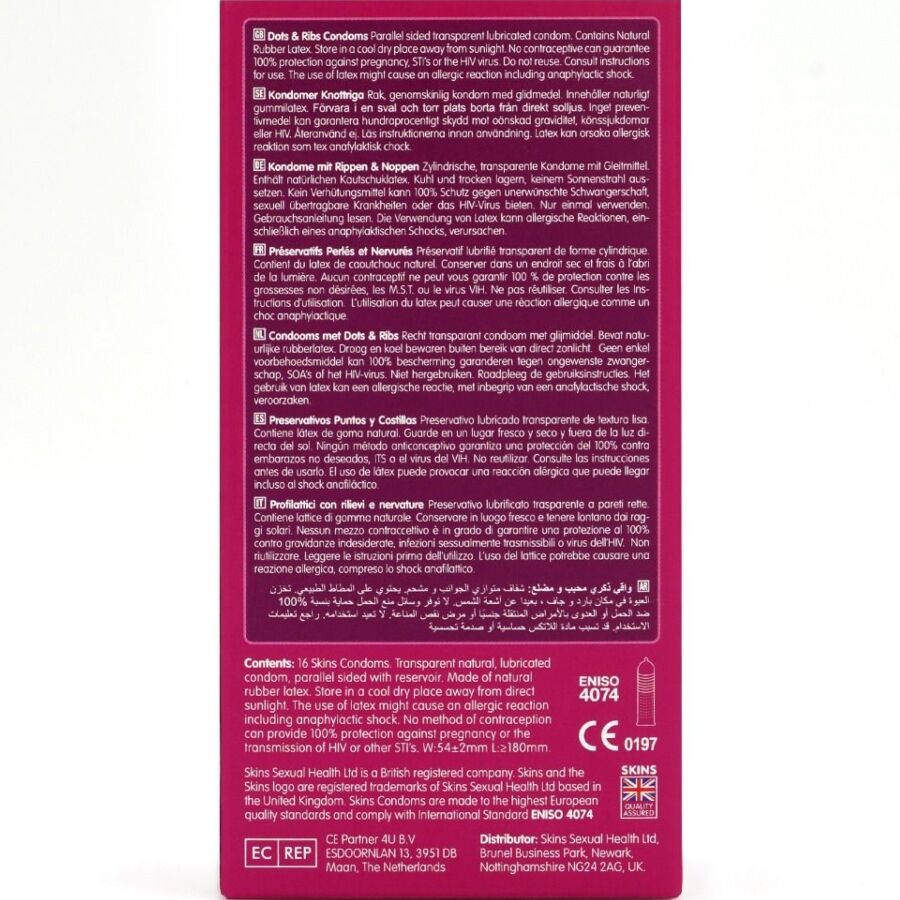 Alternative view of SKINS - DOTS & RIBS PREMIUM CONDOMS PACK 16
