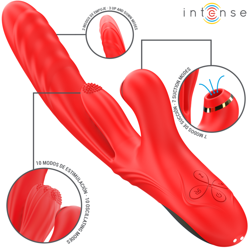 INTENSE - KAROL MULTIFUNCTION VIBRATOR THRUST & STIMULATION & STIMULATING WAVES RED - Bild 2