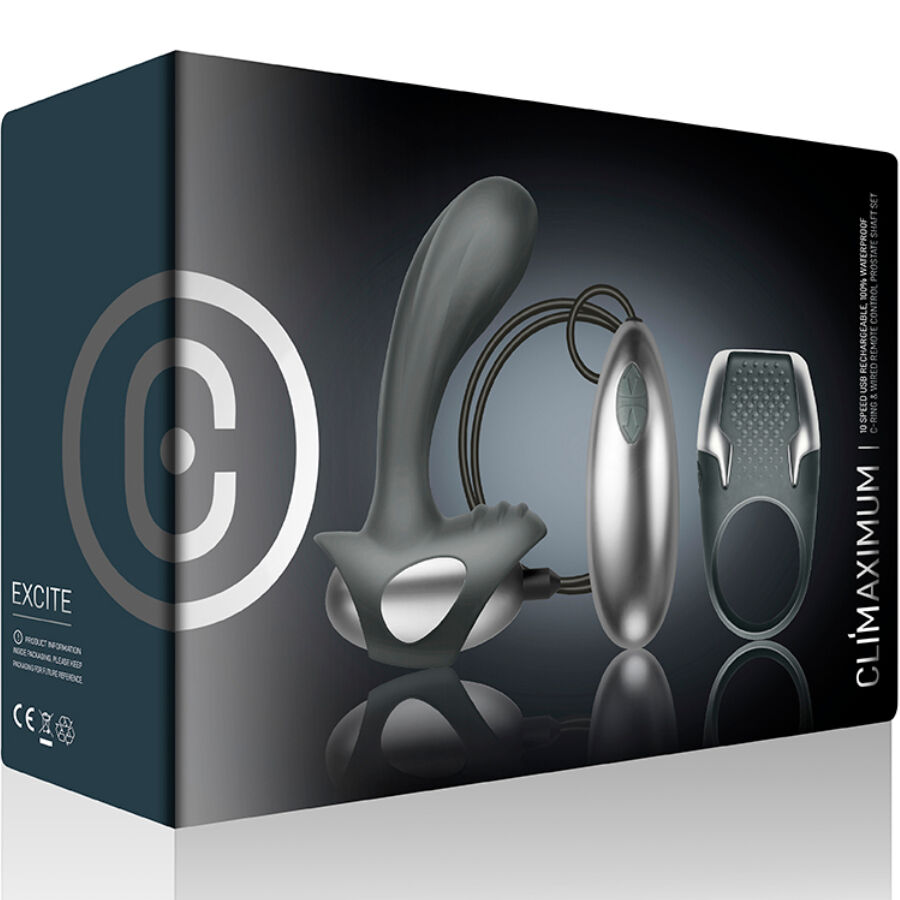 CLIMAXIMUM - EXCITE KIT COCK RING + WIRE PROSTATE MASSAGER - Bild 4