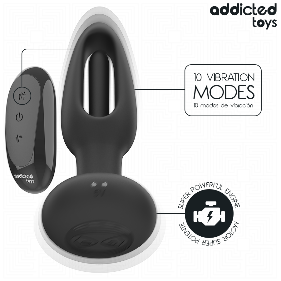 ADDICTED TOYS - ANAL PLUG WITH VIBRATING TONGUE AND REMOTE CONTROL - Bild 5