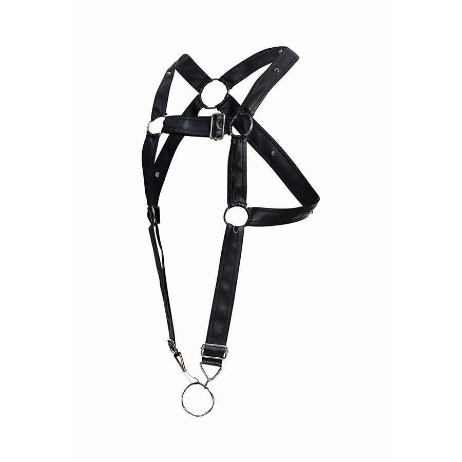 Alternative view of MOB - DNGEON BLACK CROSSED PENIS HARNESS ONE SIZE