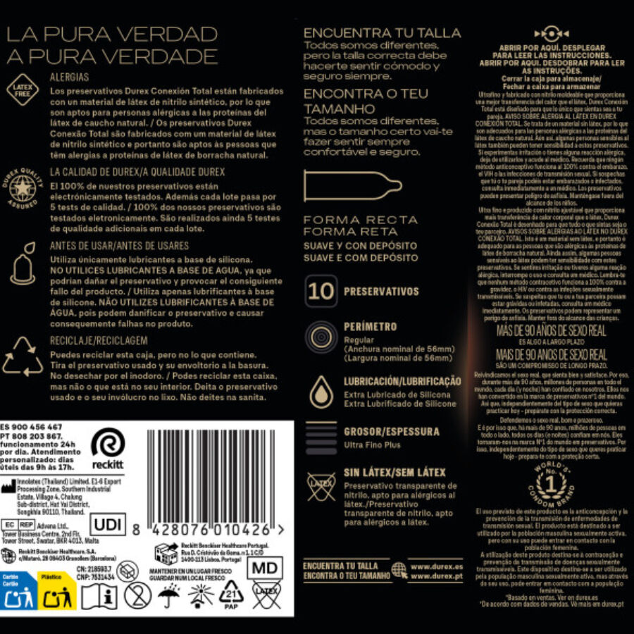DUREX - TOTAL CONNECTION XL ULTRA FINE PLUS LATEX FREE 10 UNITS - Bild 5