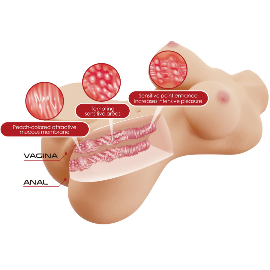 CRAZY BULL - HETTY REALISTIC FEMALE TORSO VAGINA AND ANAL 1.9 KG - Bild 7