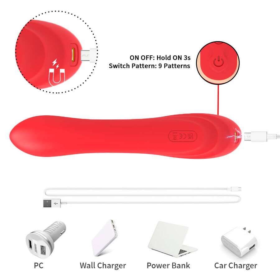 ARMONY - G-SPOT AND CLITORIS STIMULATOR VIBRATOR WITH OSCILLATING TONGUE RED - Bild 8