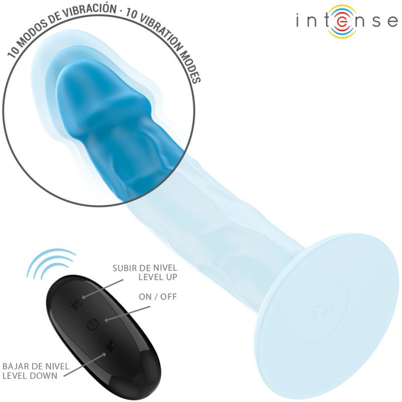 INTENSE - PHOEBE REALISTIC VIBRATOR 10 VIBRATIONS BLUE REMOTE CONTROL - Bild 4