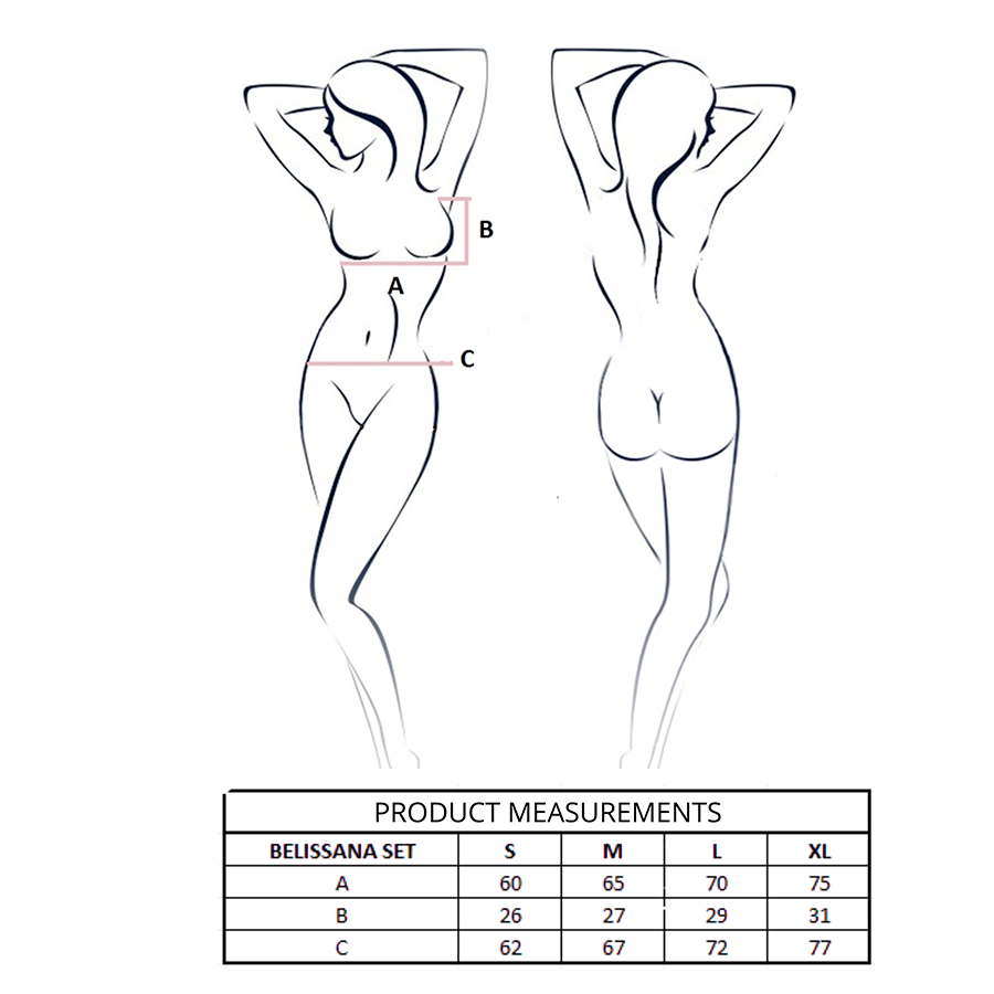 Alternative view of PASSION - BELISSANA BRA + THONG SET WHITE S/M