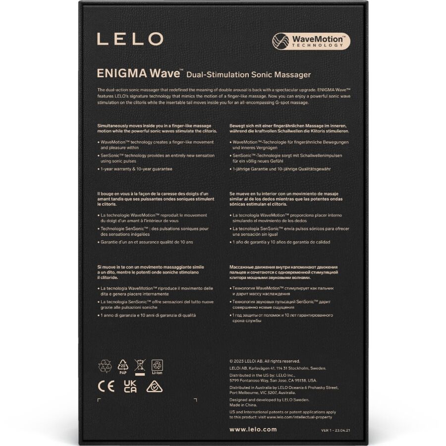 LELO - ENIGMA WAVE TRIPLE VIBRATION MASSAGER CYBER PURPLE - Bild 5