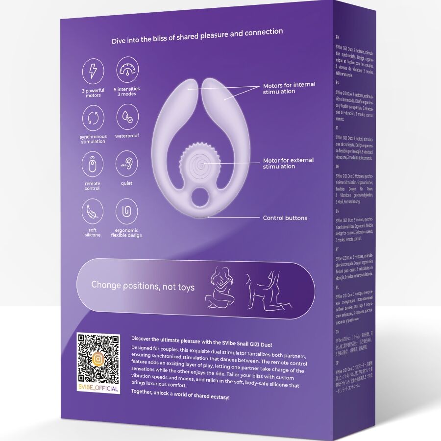 SNAIL VIBE - GIZI DUO COUPLES STIMULATOR REMOTE CONTROL LILAC - Bild 5