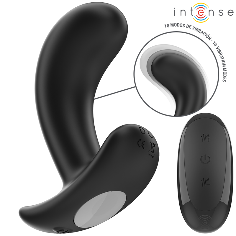 Alternative view of INTENSE - CHANDLER ANAL PLUG 10 VIBRATIONS BLACK REMOTE CONTROL