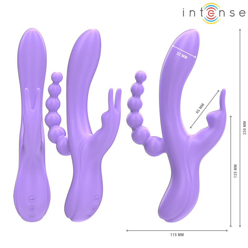 INTENSE - MIKO TRIPLE VIBRATOR RABBIT & STIMULATOR & ANAL 7 VIBRATIONS PURPLE - Bild 3