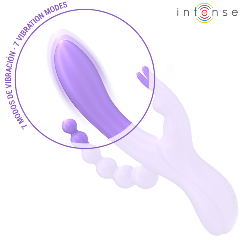 INTENSE - MIKO TRIPLE VIBRATOR RABBIT & STIMULATOR & ANAL 7 VIBRATIONS PURPLE - Bild 5