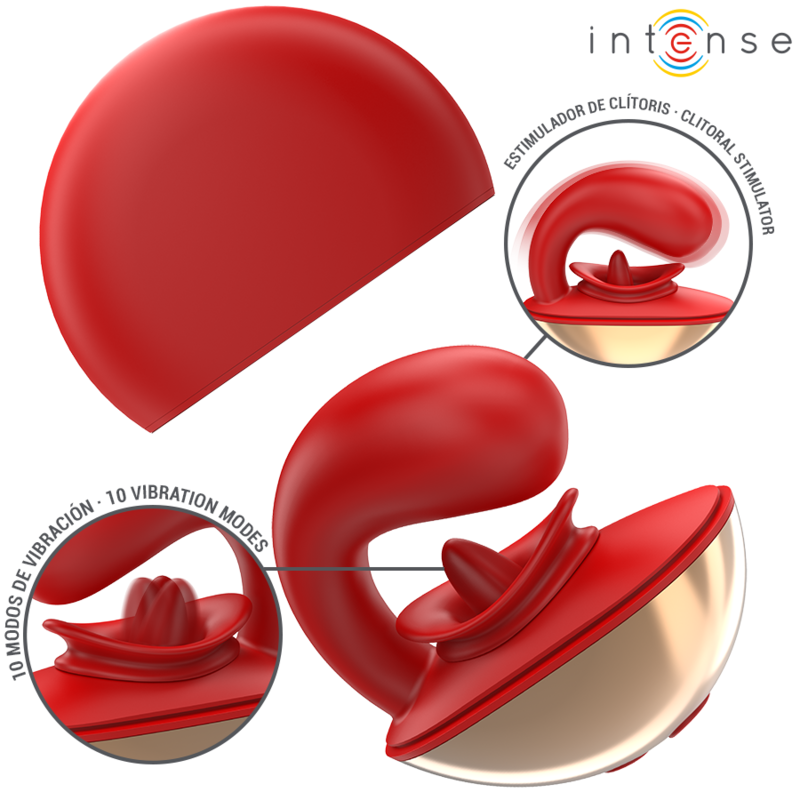 INTENSE - MARIAH VIBRATOR & STIMULATOR IN U SHAPE 10 VIBRATIONS RED - Bild 2