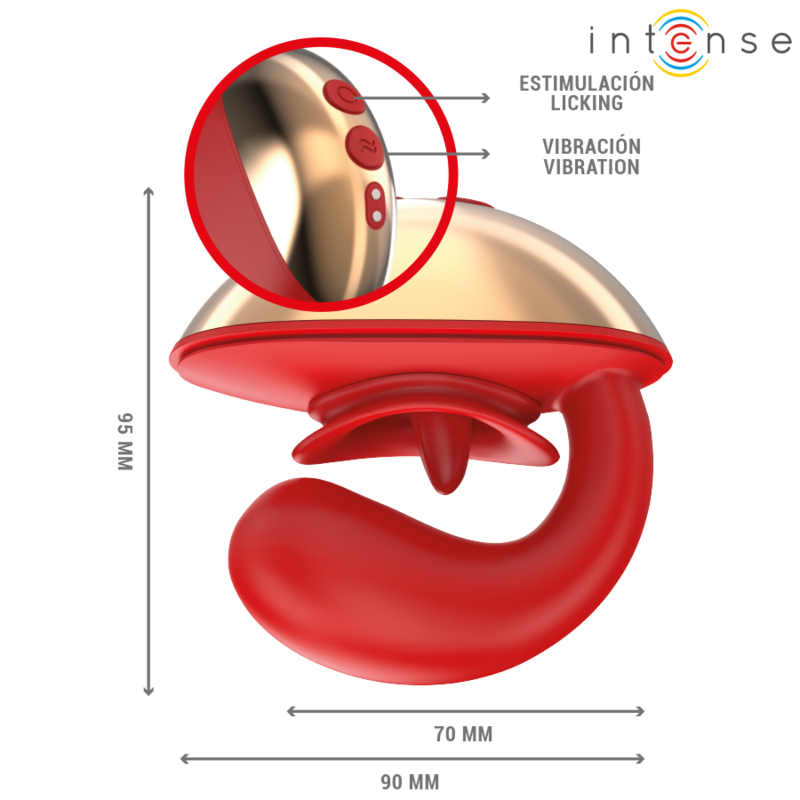 INTENSE - MARIAH VIBRATOR & STIMULATOR IN U SHAPE 10 VIBRATIONS RED - Bild 5