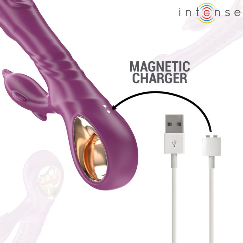 INTENSE - HALLE MULTIFUNCTION VIBRATOR WITH DOLPHIN STIMULATING TONGUE PURPLE - Bild 7