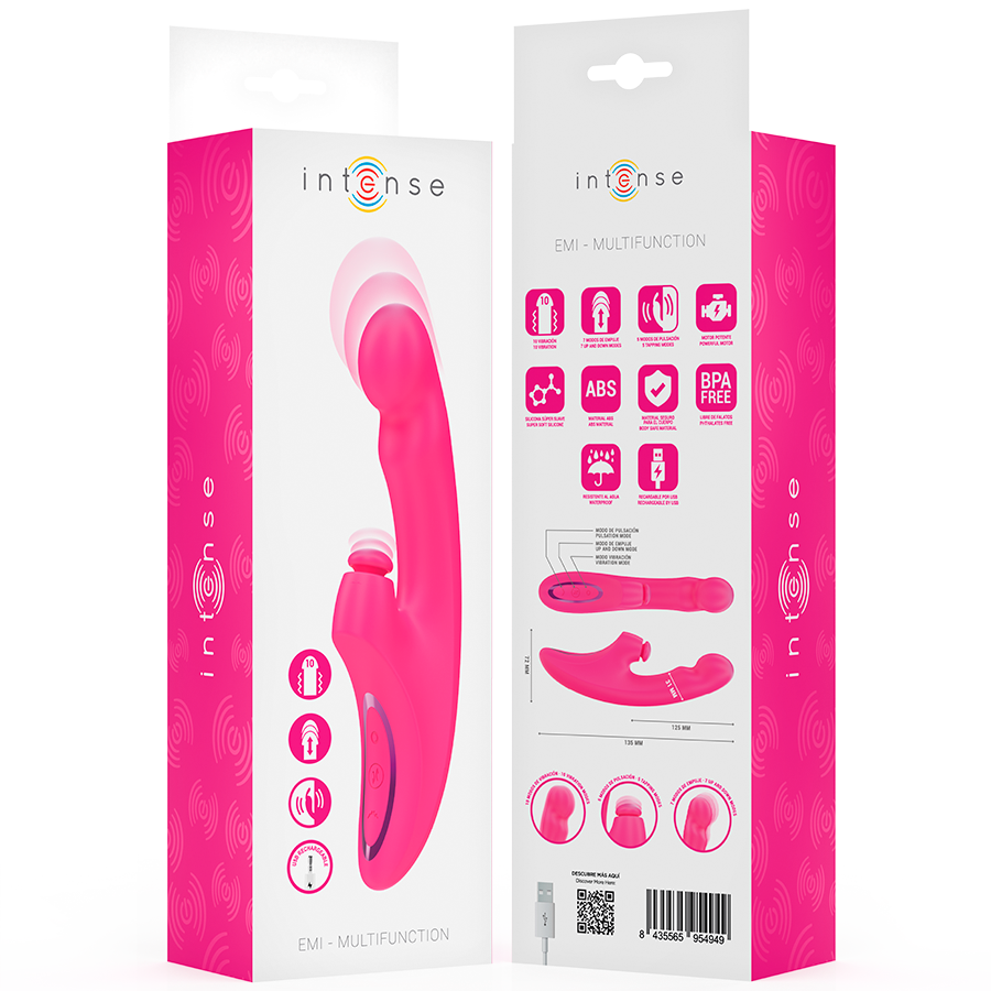 INTENSE - EMI VIBRATOR 13.5 CM MULTIFUNCTION 3 IN 1 10 VIBRATIONS PINK - Bild 8