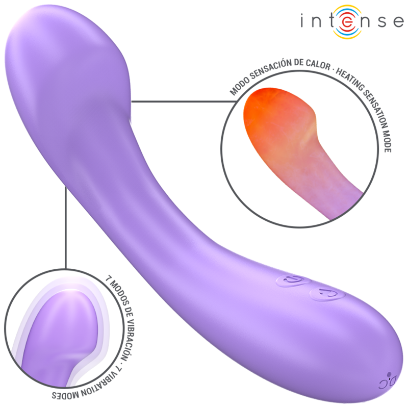Alternative view of INTENSE - BECKY VIBRATOR 19 CM HEATABLE 7 VIBRATIONS PURPLE