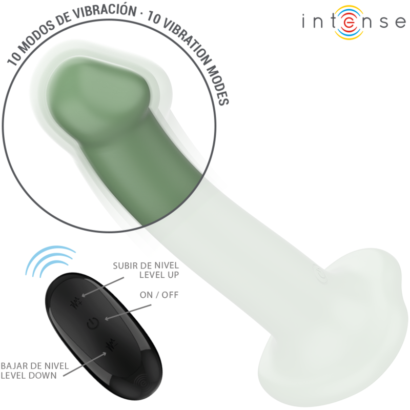 INTENSE - BECCA VIBRATOR WITH SUCTION CUP 10 VIBRATIONS GREEN REMOTE CONTROL - Bild 4