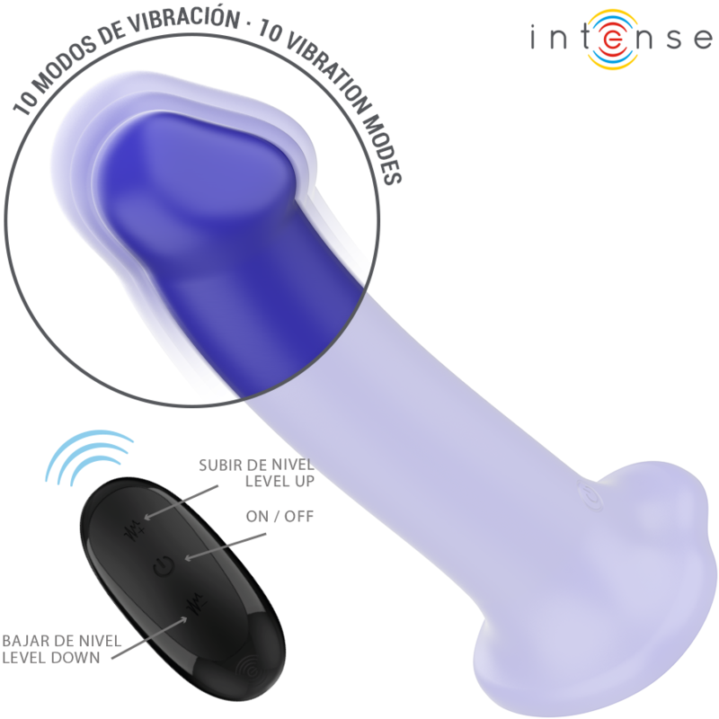 INTENSE - VICTORIA VIBRATOR WITH SUCTION CUP 10 VIBRATIONS DARK BLUE REMOTE CONTROL - Bild 4
