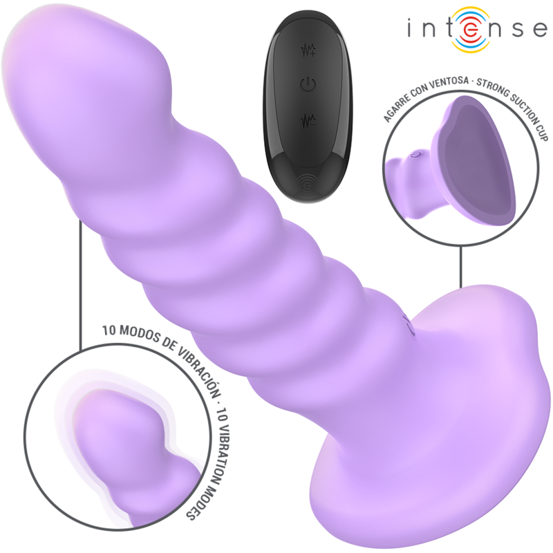 Alternative view of INTENSE - BRENDA VIBRATOR SIZE M SPIRAL DESIGN 10 VIBRATIONS PURPLE REMOTE CONTROL