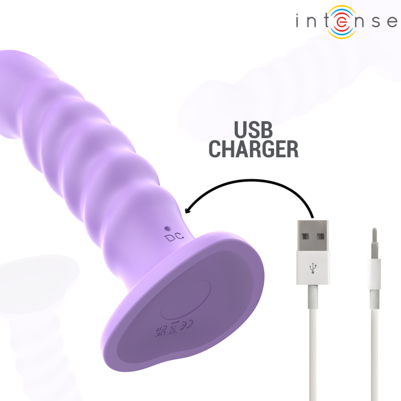 INTENSE - BRENDA VIBRATOR SIZE M SPIRAL DESIGN 10 VIBRATIONS PURPLE REMOTE CONTROL - Bild 6