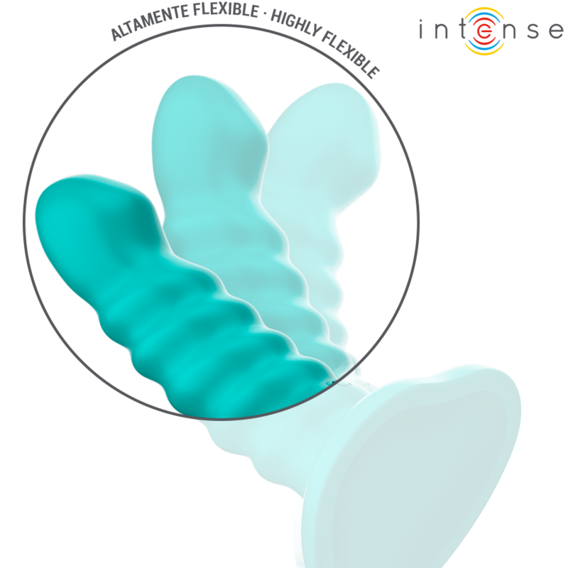 INTENSE - BUFFY VIBRATOR SIZE S SPIRAL DESIGN 10 VIBRATIONS BLUE REMOTE CONTROL - Bild 5