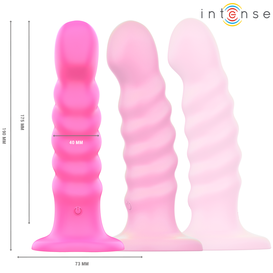INTENSE - CINDY VIBRATOR SIZE L SPIRAL DESIGN 10 VIBRATIONS PINK REMOTE CONTROL - Bild 3