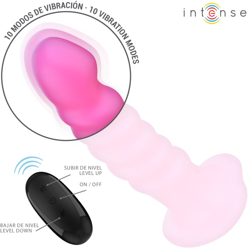 INTENSE - CINDY VIBRATOR SIZE L SPIRAL DESIGN 10 VIBRATIONS PINK REMOTE CONTROL - Bild 4