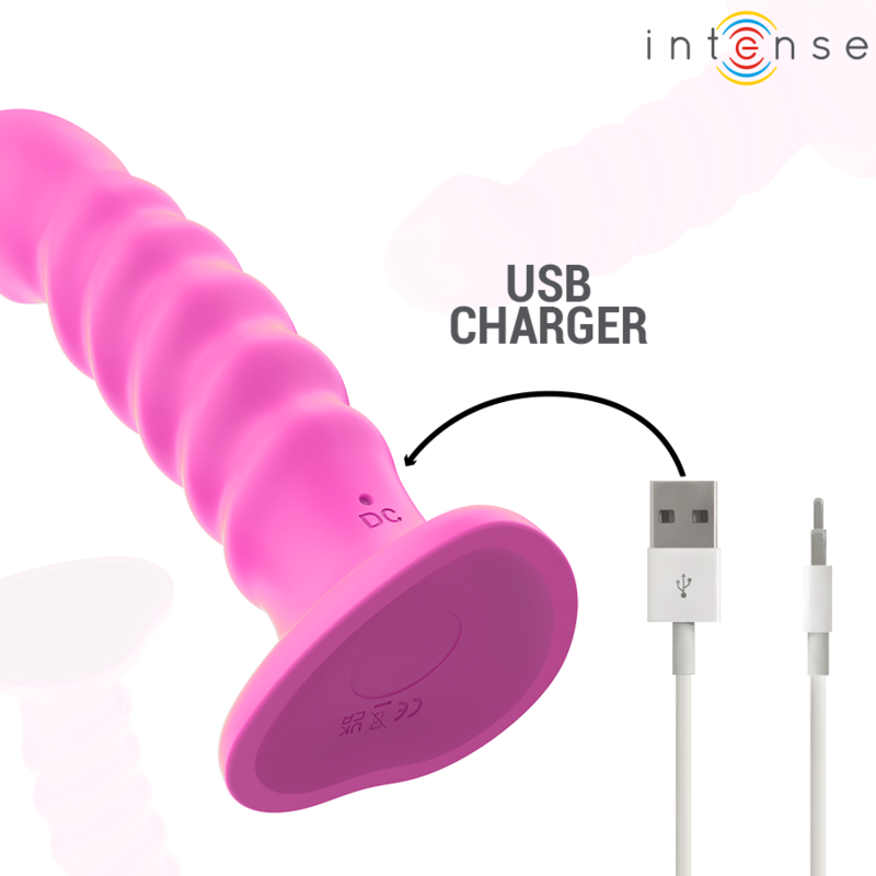 INTENSE - CINDY VIBRATOR SIZE L SPIRAL DESIGN 10 VIBRATIONS PINK REMOTE CONTROL - Bild 6